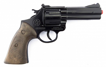 Револьвер металлический Police на 12 пистонов, цвет – черный 